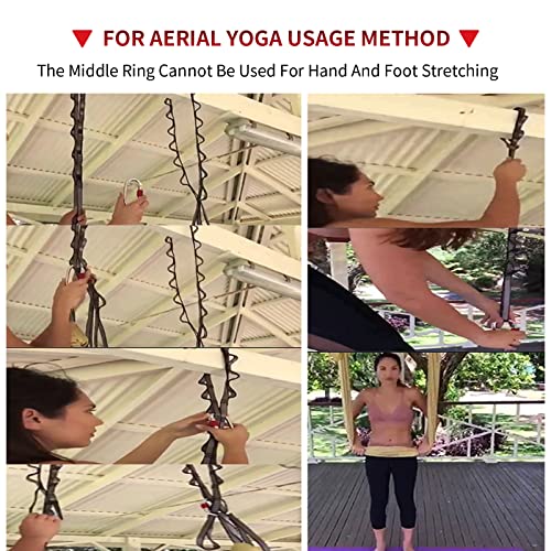Aerial Yoga Hammock Daisy Chains Strap, Strong 22kN Adjustable with 10 Loops, No Stretch, Climbing Strap Nylon Chain Sling FOR Aerial Yoga,Swing, Hammock, Suspension, Exercise - color: Red, size: 40"×0.79"