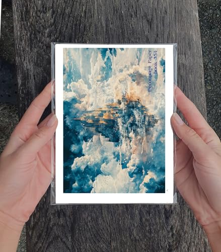 Decoupage Paper Pack (35 Sheets 6"x8") Floating Castles Dreamscape ~ Fantasy Paintings of Majestic Castles in Clouds, Floating Islands, and Surreal Sky Kingdoms in Luminous Fantasy environments - color: Nine
