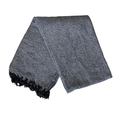 Open Road Goods Solid Color Mexican Yoga Blanket – Large Handwoven Throw for Yoga, Beach, Camping or Home – Soft and Durable Cotton Blend - color: Charcoal Blanket