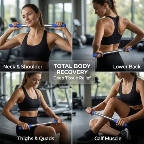 17.5”Muscle Roller Massage Roller Stick for Myofascial Release - color: Blue