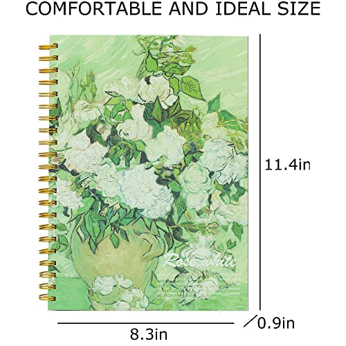Van Gogh Mixed Media A4 Sketch Book, Spiral Bound Sketch Pad, 1 Pack 60Sheets (98lb/160gsm), Acid Free Art Sketchbook Sketching Drawing Painting Thick Paper for Kids Adults Beginners Artists - color: Roses A4