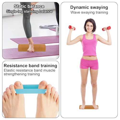 Cork Balance Board Foot Strengthener, Natural Cork Balance Board Ankle Stability Trainer for Foot Function Training Enhance Joint Stability Improve Body Posture