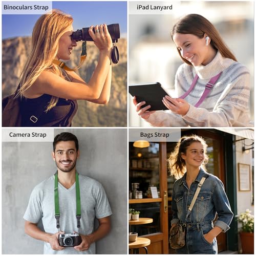 FIEIL Universal Shoulder Strap, Sandwich Mesh Padded Neck Lanyard, Replacement Comfortable Bag Strap for Camera, Cellphone Tablet,iPad, Laptop, Luggage Bag, Binocular(Dark Purple) - color: Dark Purple