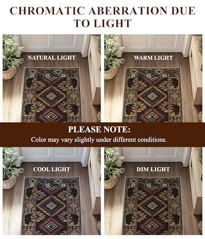YIHOUSE Washable Western Cabin Runner Rug 2x8 Hallway - color: Bear, size: 2'x8' (Runner)