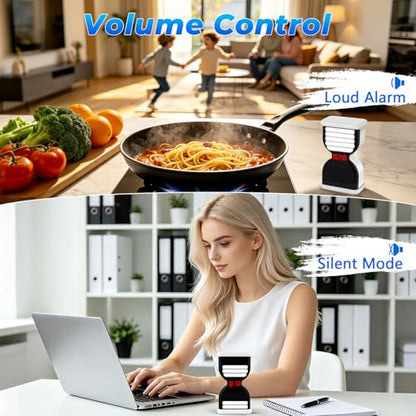 Digital Hourglass Timer for Productivity, Visual Countdown with Flight Flow - color: White