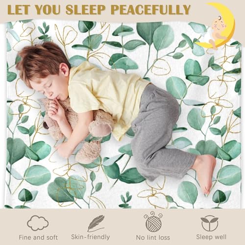 Sage Green Plants Blanket, Botanical Soft Lightweight Throw Blanket for Sofa Couch Bed Room 50x60 inch - color: Sage Green Plants