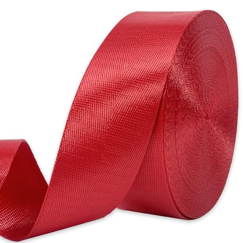 1 1/2" Red Nylon Webbing 12yds for Bag Straps Crafts - color: Red