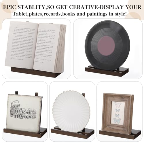 RattanView Tabletop Wooden Display Stand Wooden Easel Book Display Holder Artwork Storage Rack for Picture Plate Frame Albums Record Magazine Tablet Canvas Board(7.8 x 3.5 x 7.8 Inch) - size: 7.8 x 3.5 x 7.8 Inch