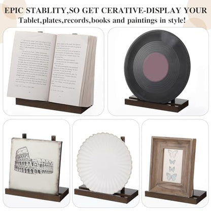 RattanView Tabletop Wooden Display Stand Wooden Easel Book Display Holder Artwork Storage Rack for Picture Plate Frame Albums Record Magazine Tablet Canvas Board(7.8 x 3.5 x 7.8 Inch) - size: 7.8 x 3.5 x 7.8 Inch