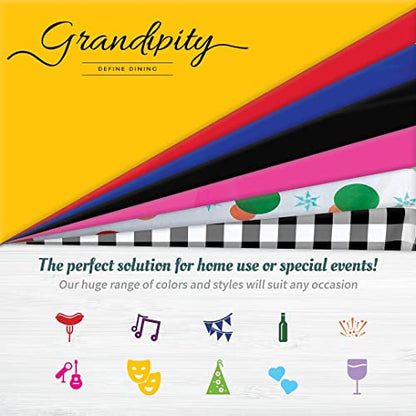Grandipity Plastic Table Cloth Disposable 12 Pack 54” x 108” Rectangle | Green Plastic table covers, durable disposable tablecloths, fade and tear-resistent table cover for party, event