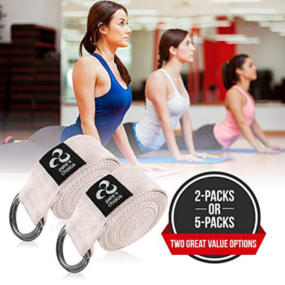 Stretching Straps and Yoga Blocks - Yoga Beginner Kit for Pilates & Gym
