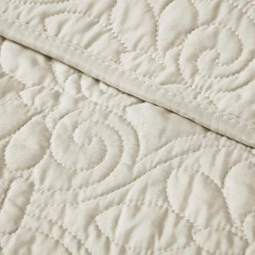 Madison Park Damask Quilting Design Throw Blanket, 60"x70" - color: Ivory, size: 60"x70"