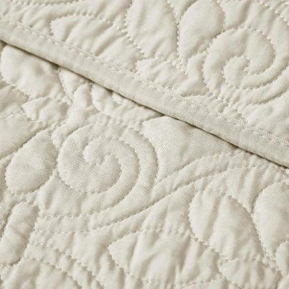 Madison Park Damask Quilting Design Throw Blanket, 60"x70" - color: Ivory, size: 60"x70"