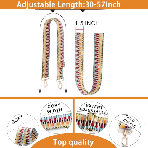 S-Jacorry Purse Strap Replacement Crossbody Wide Shoulder Strap Adjustable Canvas Straps Handbag Strap Replacement Belts - color: Gold Buckel-164