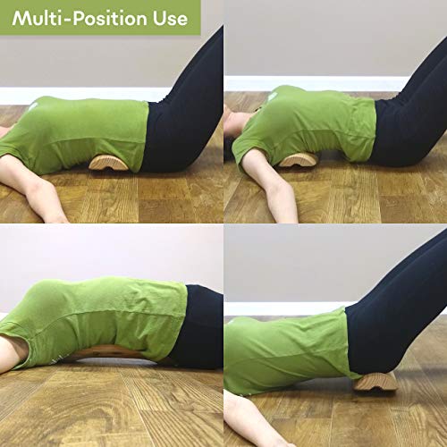 HSP Multi-Function Lower Back Bolster & Wooden Pillow | Back Stretcher for Spinal Health, Pain Relief and Posture Correction, Cedar Wood Lumbar Support for Lower Back