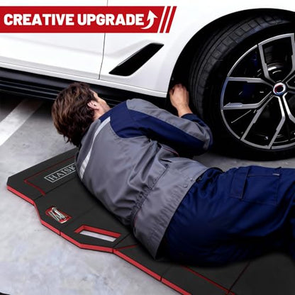 Foldable Mechanic Kneeling Pad,22.44" Wide EVA Foam Mat,1 Pack,Red - color: Red & Black