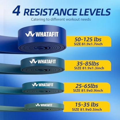 WHATAFIT Resistance Bands, 5 Level Pull Up Assistance Bands for Working Out - color: 6.8-56.7kg(15-125파운드)