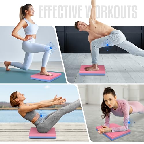 Yes4All Exercise Balance Pad, Non-Slip Foam Kneeling Pad - color: Rose quartz/Serenity - L - (15,5" x 13,5" x 2,4"), size: Large