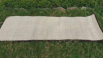 Organic Hemp Yoga Mat, 100% Handmade, Eco-Friendly, Natural and Biodegradable, multipurpose yoga mat. - color: Petrol blue