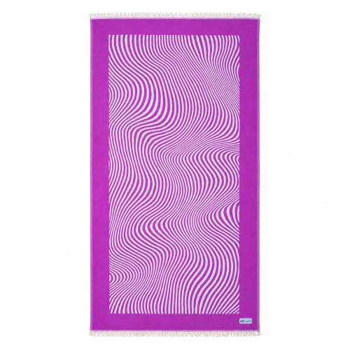 Turkish Beach Towel - 100% Organic Cotton - Soft, Quick-Dry, Sand Proof, Prewashed - Lightweight & Oversized for Beach, Pool, Yoga, Bath, Travel, Gym, Throw - Amethyst (Purple) - color: Purple