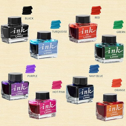 Calligraphy Pens and Ink Set - Calligraphy Kits for Beginners,Quill Pen Includes Dip Pen,8*Colors Ink,11*Calligraphy Pen Nibs（Grey）