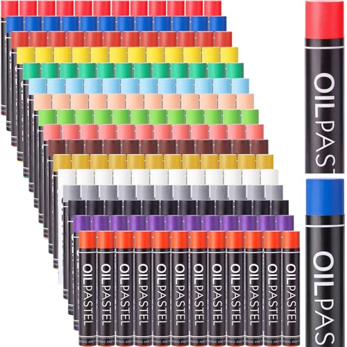Geyoga 192 Pcs Soft Oil Pastels Bulk Artists Oil Crayons for Art Junior Painting Blending Layering Shading Drawing(16 Colors) - color: 16 Colors
