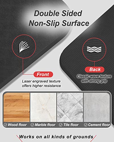 YR Large Exercise Mat 76"x35" 10mm Thick TPE Yoga Mat Non Slip | Workout mats, home gym, anti-tear, easy-to-clean, odor-less, excellent cushion, with yoga bag - color: Black