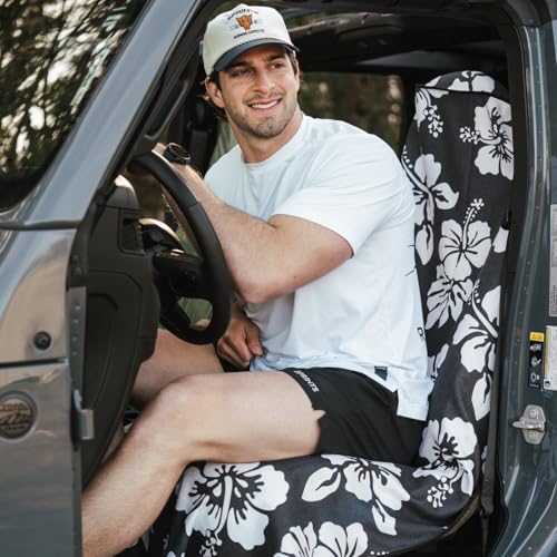 Sprints Athletic Running Towel, Full-Sized, Car Seat Cover - Performance Microfiber (Flex on the Beach - Black w/Snaps) - color: Flex on the Beach - Black W/ Snaps