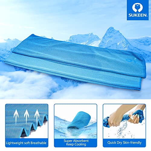 Sukeen 4 Pack Cooling Towels (40"x12") for Neck and Face Instant Cooling | Stay Cool in Hot Weather,Versatility,Soft,Breathable,Durability for Sports,Outdoor activities,Summer works in heat - color: Pink/Green/Blue/Dark Grey