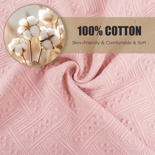 4 Pack Boho Bathroom Decor Hand Towels - color: Pink