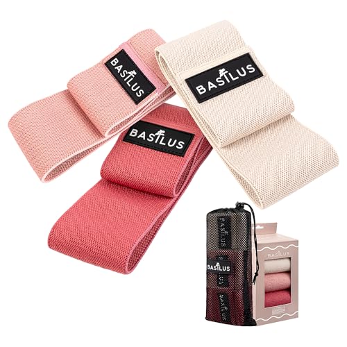 3-Pack Fabric Resistance Bands for Legs & Glutes – Exercise Bands for Workout, Strength Training, Yoga, Pilates & Fitness - color: Peach Cream, Blush Dune, Lost Cherry