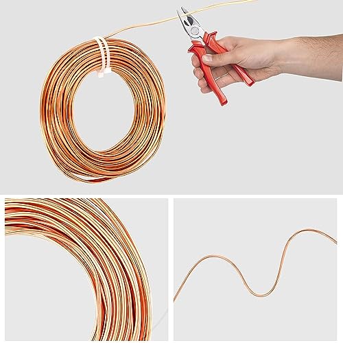 14 Gauge/1.6mm 79 Feet 1 Pound 99.9% Dead Soft Copper Wire for Electroculture Gardening, Jewelry Making, Beading, Science Projects, DIY Artwork - size: 14 Gauge/ 1.63 mm, style: 1 Pound
