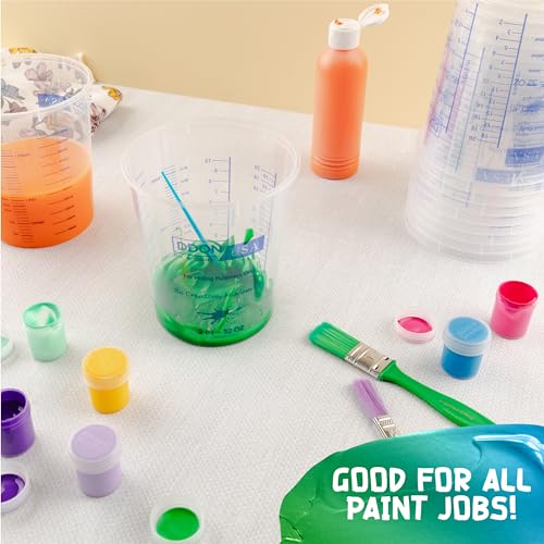 80 Oz Paint Mixing Cups - Pack of 100 Disposable Measuring Cups - Epoxy Mixing Cups Use for Painting, Resin Mixing Cups, Paint Cups for Painting, Epoxy, Art, Graduated Liquid Mixing Ratios on Side - style: 100