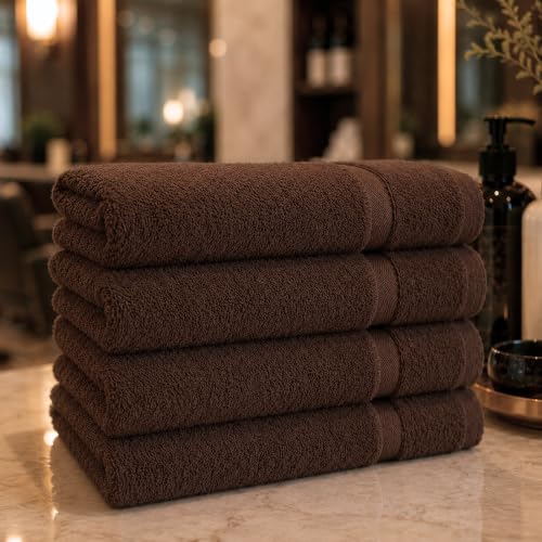 Bulk 72-Pack Professional Salon Spa & Wellness Towels, 16" x 27",Dark Brown - color: Dark Brown, size: 72 Pack