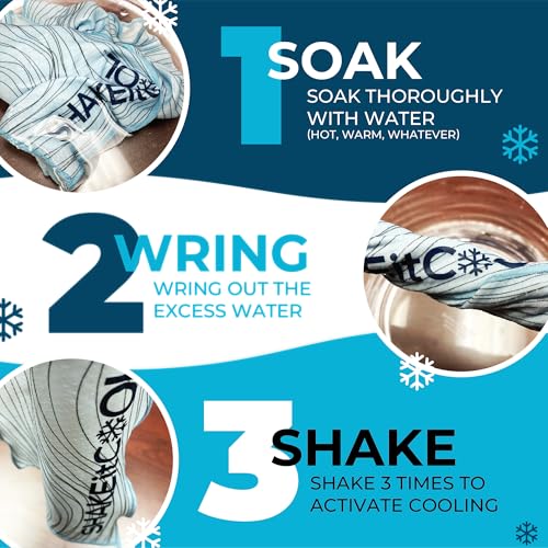 SHAKEitCOOL Original Cooling Towel – Soft, Lightweight, Heat Relief – Perfect for Biking, Running, Yoga, Gym, Gardening – DeepDive - color: Deepdive