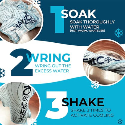 SHAKEitCOOL Original Cooling Towel – Soft, Lightweight, Heat Relief – Perfect for Biking, Running, Yoga, Gym, Gardening – First Down - color: First Down