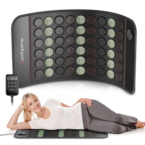 Comfytemp Extra Large Far Infrared Heating Pad 17"×33" for Back Full Body | FSA Eligible HSA XXL Electric Heat Pad with Jade Tourmaline Natural Stone Deeper FIR Heat, 6 Heat 8 Timer, Gift for Women Men
