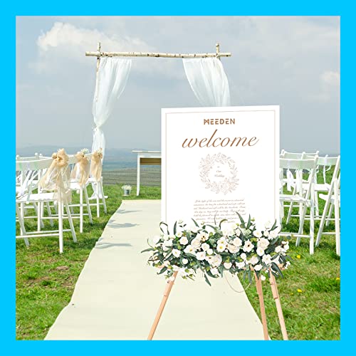MEEDEN Wood Easel Stand for Display: Wooden Display Tripod Stand for Poster | Wedding Decor Holder for Paintings Welcome Sign Pictures - color: Natural