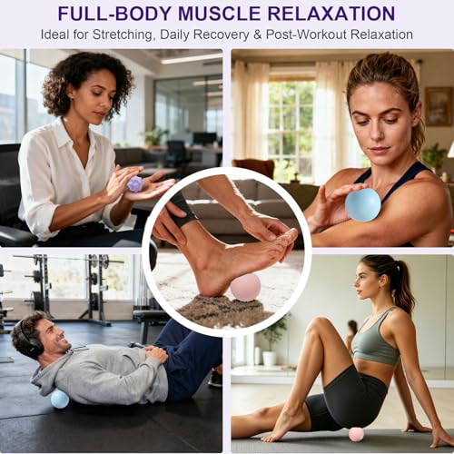 HODEMI Massage Ball Set, 3 Pack Lacrosse Ball, Textured Massage Ball & Trigger Point Ball for Deep Tissue Muscle Massage and Myofascial Release for Back, Neck, Shoulder, Leg and Foot with Mesh Bag - style: Lacrosse Ball Set