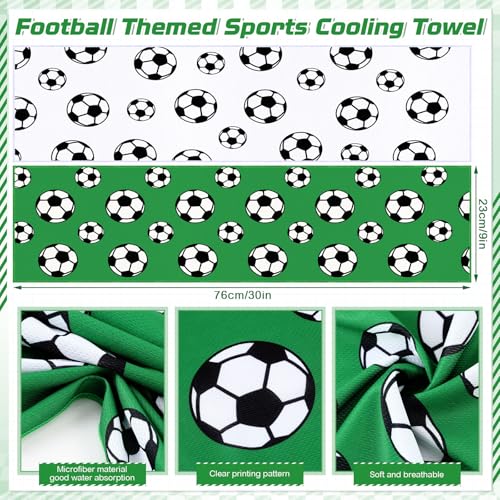 FuWeave 12 Pcs Soccer Cooling Towels Gifts 30 x 9 Inch - color: Soccer, size: 30 x 9 inches