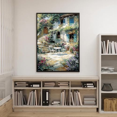 Countryside Diamond Art Kits for Adults, Plant Cottage Diamond Art 12X16 In | Easy 5D Diamond Art Kits, Round Dots Full Drill, DIY Diamond Painting Kit for Adult Beginners, Home Wall Decor Gifts - color: Country 09