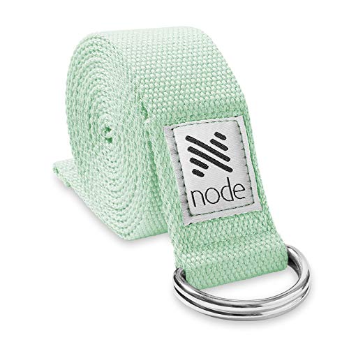7-1/2' Yoga Strap for Stretching, Woven Cotton Blend Yoga Strap with Adjustable D-Ring Buckle for Exercise, Therapy and Fitness - color: Mint