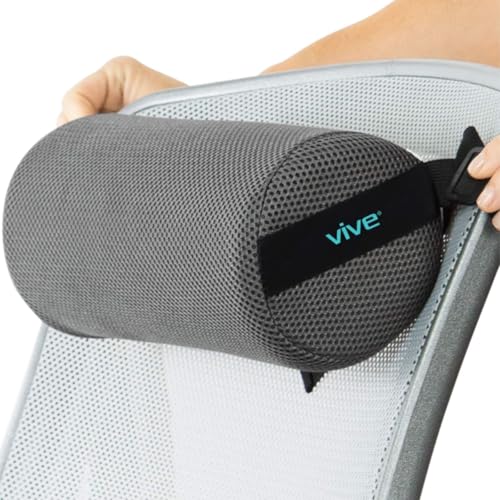 Vive Lumbar Roll Pillow for Lower Back Pain - Low Back Support Cushion for Office Chair, Car, Driving, Desk Computer - Ergonomic Portable Cervical Bolster for Thoracic Low Rest Posture Corrector(Firm) - style: Semi-Firm