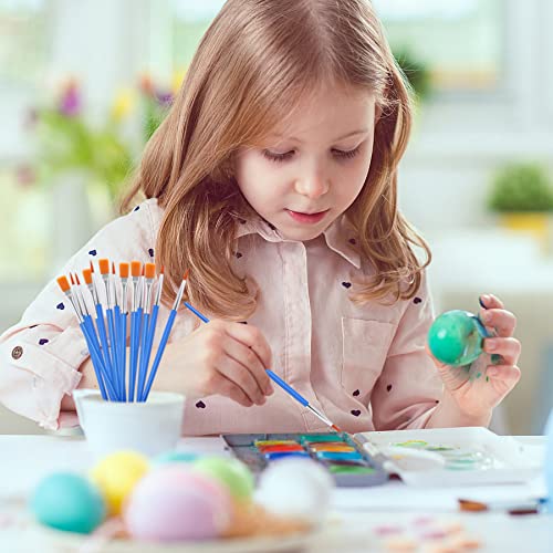 UPINS 30Pcs Small Paint Brushes Bulk for Detail Art Crafts and Painting - size: 6.69inch, style: Mix(15Flat +15Round)