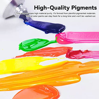 Paul Rubens Oil Paint, 12 Neon Colors, 50ml Large Tubes, Faster Drying Time | High Saturation, Art Supplies for Artists, Students, Beginners - color: 12 Neon Colors