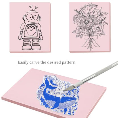 5 Pack Rectangular Rubber Stamp Carving 4x6 Linoleum Blocks for Printmaking Linocut Stamp Making Rubber Carving Block for Printmaking Stamp Maker Supplies - color: 4x6