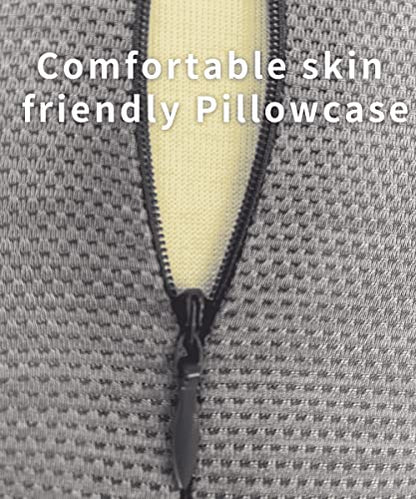 Bespilow Small Neck Roll Pillow for Sleeping, Neck Pillows for Pain Relief - color: 1 Pillow +1 Pillowcase (Grey)