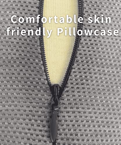 Bespilow Small Neck Roll Pillow for Sleeping, Neck Pillows for Pain Relief - color: 1 Pillow +1 Pillowcase (Grey)