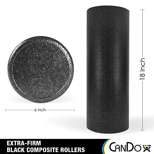 CanDo Black Composite High-Density Foam Rollers for Muscle Restoration Massage Therapy Sport Recovery and Physical Therapy 6" x 18" Round - size: 6" x 18", style: Round