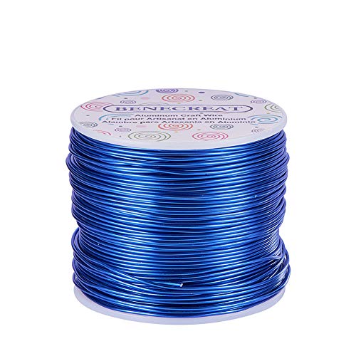 BENECREAT 18 Gauge Jewelry Craft Aluminum Wire 492 Feet Bendable Metal Sculpting Wire for Craft Floral Model Skeleton Making (Blue, 1mm) - color: Blue, size: 18 Gauge